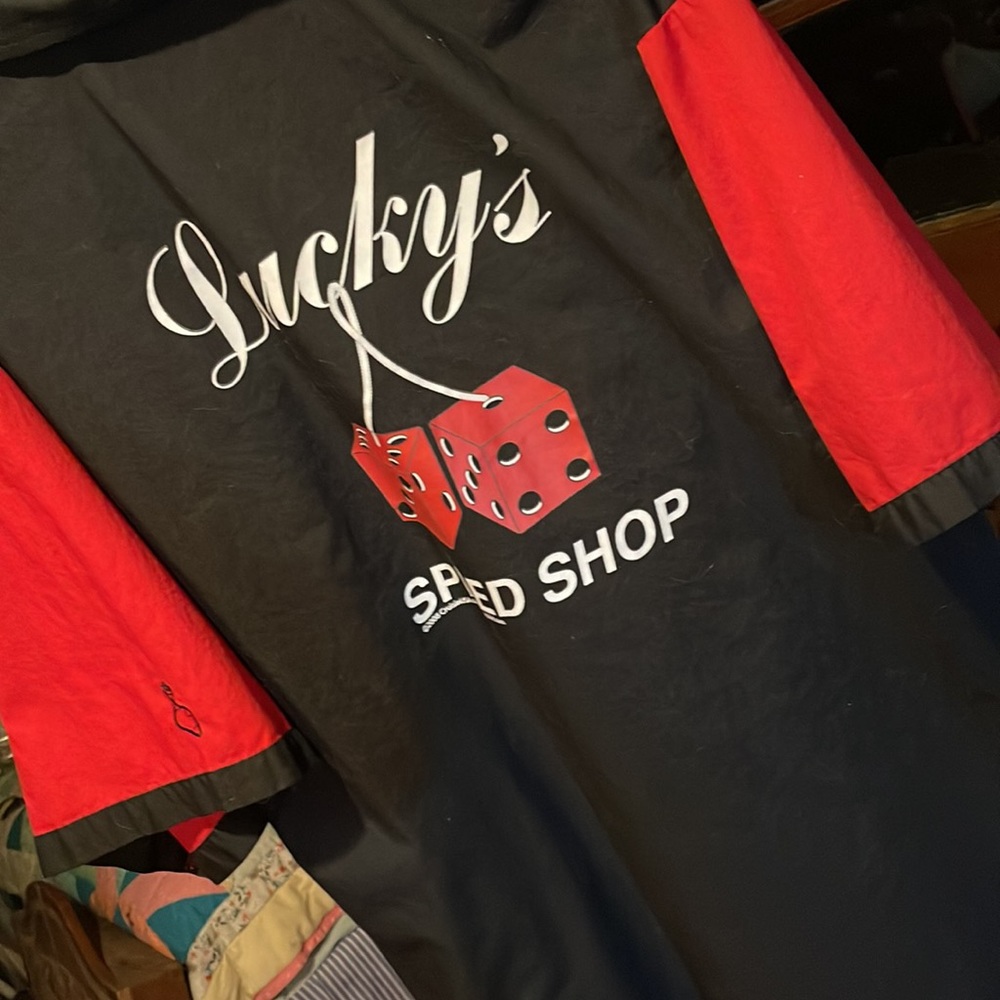 💙🩷Cruisen’ USA lucky’s Speed Shop bowling shirt - Picture 2 of 4